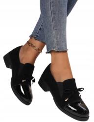 Shein Fekete Női Félcipő Lakkozott Orral És Masnival 39, 5 1DH (sx2403071774176125)