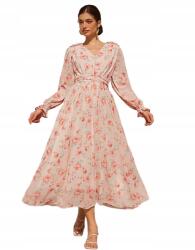 Shein S Romantikus Ruha Maxi Chiffonból, Virágmintás Nyomtatással