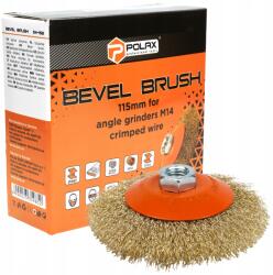 POLAX Drótkefe Sarokcsiszoló Csiszológéphez Hullámos Huzal 115MM M14 (54-168)