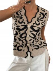 Shein Leopárdmintás Kötött Mellény