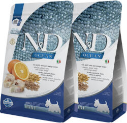 N&D Ocean N&D Dog Ocean Tőkehal és Narancs Adult Mini, tönköly, zab 2x2, 5kg