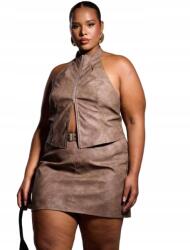 Shein XL Cipzáras Mellény Öko Bőrből