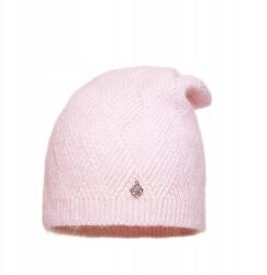 Pawonex Luana női sapka púderrózsaszín - angóra sapka térbeli szövéssel (2463)