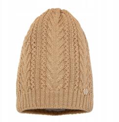 Pawonex Fibi Karamell női sapka - meleg merinó gyapjú, copf (2520)
