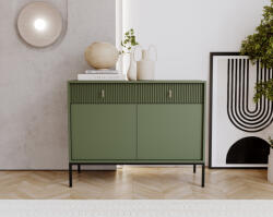  Komód 2 ajtóval és 2 fiókkal smoke green színben fekete elemekkel arany fogantyúkkal - MAGGIORE MA02 (wipPUMAKO22CZCZCZ5020)