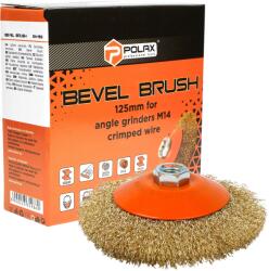 POLAX Drótkefe Sarokcsiszoló Csiszológéphez Hullámos Huzal 125MM M14 (54-169)