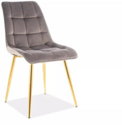 SIGNAL MEBLE Chic arany bársony szék, X50, aranysárga, szürke