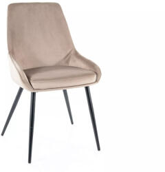 SIGNAL MEBLE Cobe bársony szék, X49, fekete, sötét bézs