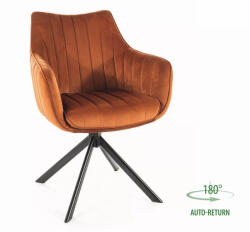 SIGNAL MEBLE Azalea bársony szék, X61, fekete, fahéj