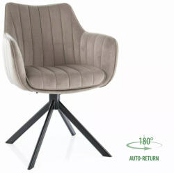 SIGNAL MEBLE Azalea bársony szék, fekete, sötét bézs