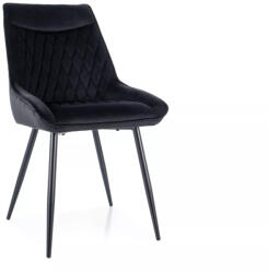 SIGNAL MEBLE Agat bársony szék, matt fekete, fekete