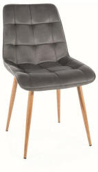 SIGNAL MEBLE Chic D bársony szék, X50, tölgy, szürke