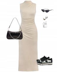 Shein 158-ES Testhezálló Ruha Állógallérral