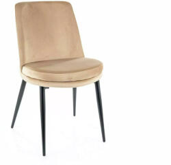 SIGNAL MEBLE Kayla bársony szék, X48, fekete, bézs