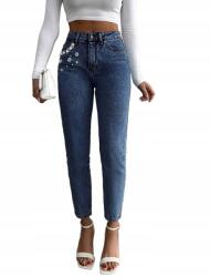 Shein 34-ES Farmer Nadrág Díszítéssel