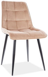 SIGNAL MEBLE Chic bársonyszék, X50, fekete, bézs