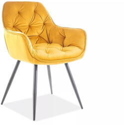 SIGNAL MEBLE Cherry bársony szék, X57, fekete, curry