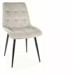 SIGNAL MEBLE Chic bársonyszék, X50, fekete, világos szürke