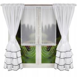  Fehér függöny panel 140x100 fátyol függöny fodros 160x145 gyöngyök szegély (L597 czarny)