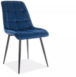 SIGNAL MEBLE Chic bársonyszék, X50, fekete, tengerészkék