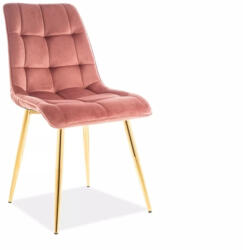 SIGNAL MEBLE Chic arany bársony szék, X50, aranysárga, rózsaszín