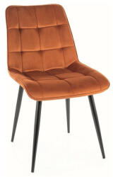 SIGNAL MEBLE Chic bársonyszék, X50, fekete, fahéj