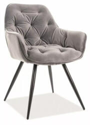 SIGNAL MEBLE Cherry bársony szék, X57, fekete, szürke