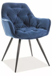 SIGNAL MEBLE Cherry bársony szék, X57, fekete, tengerészkék