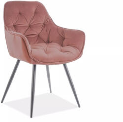 SIGNAL MEBLE Cherry bársony szék, X57, fekete, antik rózsaszín