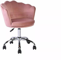 SIGNAL MEBLE Rózsaszín bársony forgószék, X56, króm, antik rózsaszín