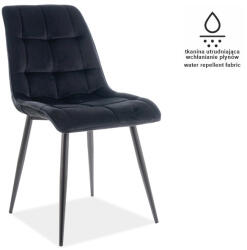 SIGNAL MEBLE Chic matt bársony szék, X50, fekete, fekete