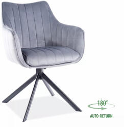 SIGNAL MEBLE Azalea bársony szék, X61, fekete, szürke