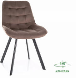 SIGNAL MEBLE Monti bársonyszék, matt fekete, cappuccino