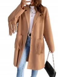 Shein L Női Kabát Dekoratív Rojtokkal