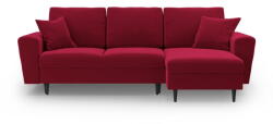 Cosmopolitan Design Piros bársony kinyitható tárolóhelyes sarokkanapé Kyoto - Cosmopolitan Design
