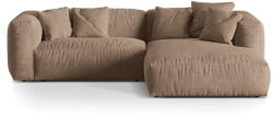 Micadoni Világosbarna bársony moduláris sarokkanapé (jobb oldali-heverő résszel) Martina - Micadoni