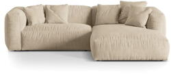 Micadoni Bézs bársony moduláris sarokkanapé (jobb oldali-heverő résszel) Martina - Micadoni - bonami - 794 990 Ft