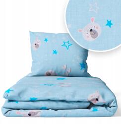 Ankras Ágyneműhuzat 135x100 Gyerek 2EL 100x135 Kiságyhoz (MISIE GŁÓWKI P-2 135/100 40/60 NIEBIESKIE)