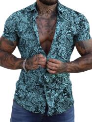 Shein XXL Mintás Rövid Ujjú Férfi Ing