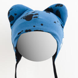 NEW BABY Baba pamut sapka fülekkel New Baby mancsát kék - babamamakozpont