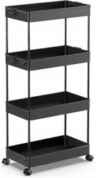 Spacekeeper 4-szintes konyhai kocsi, helytakarékos, fekete (Wózek kuchenny)