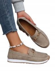 Shein Női Bézs Félcipő Dekoratív Lánccal 39, 5 1DG (SX2409269019111611)