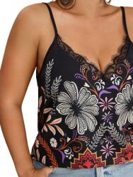 Shein Xl-es Vállpántos Blúz Csipkével A Mellrészen