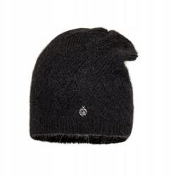 Pawonex Luana női sapka, fekete - angóra sapka térbeli szövéssel (2463)