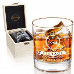  Whisky-s pohár 61. születésnapra, fa dobozban, 340 ml (B0CPWFKYVQ)