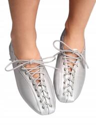 Shein 38 Fűzött Ezüst Balerinacipő (sx25051605388214114)