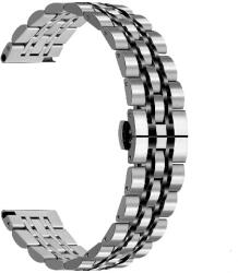  Bratara argintie cu negru 7 rânduri cu deployant 20mm - 57142