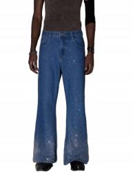 Shein S Férfi Farmer Nadrág Strasszokkal