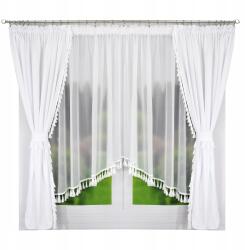  Függöny klasszikus fátyol függöny Boho fehér 300x150 (L496)