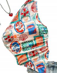 Shein Aszimmetrikus Felső Ünnepi Nyomott Mintával